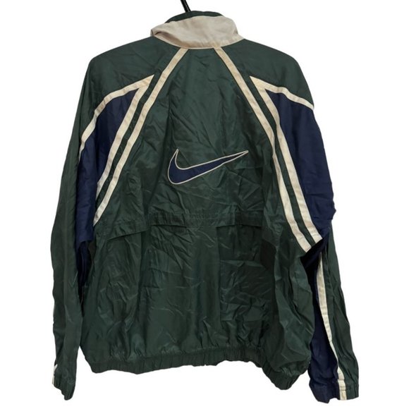 VINTAGE Nike Windbreaker Size Large Olive Jacket Full Zip Swoosh 90s  Retro - Picture 3 of 3